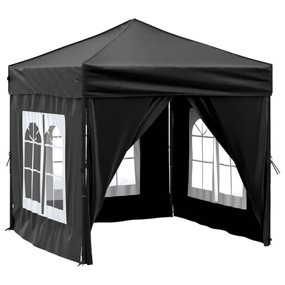 Tenda per Feste Pieghevole con Pareti Laterali Nero 2x2 m - homemem39
