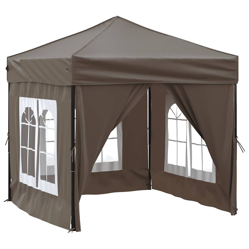 Tenda per Feste Pieghevole con Pareti Laterali Tortora 2x2 m - homemem39
