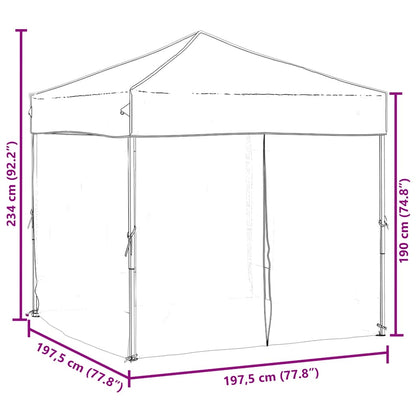 Tenda per Feste Pieghevole con Pareti Laterali Rosso 2x2 m | homemem39