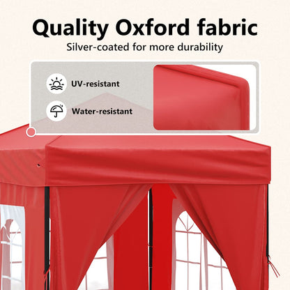 Tenda per Feste Pieghevole con Pareti Laterali Rosso 2x2 m | homemem39