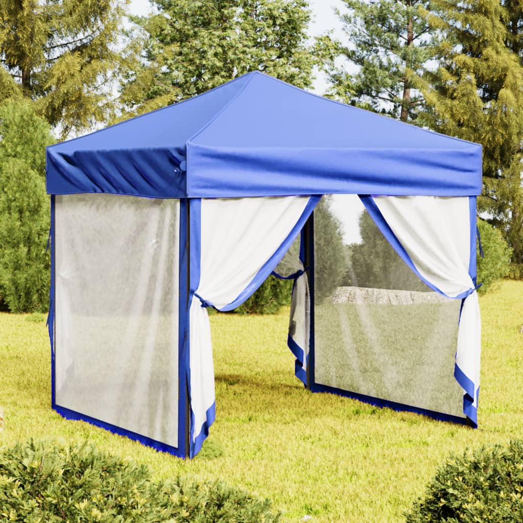 Tenda per Feste Pieghevole con Pareti Laterali Blu 2x2 m | homemem39