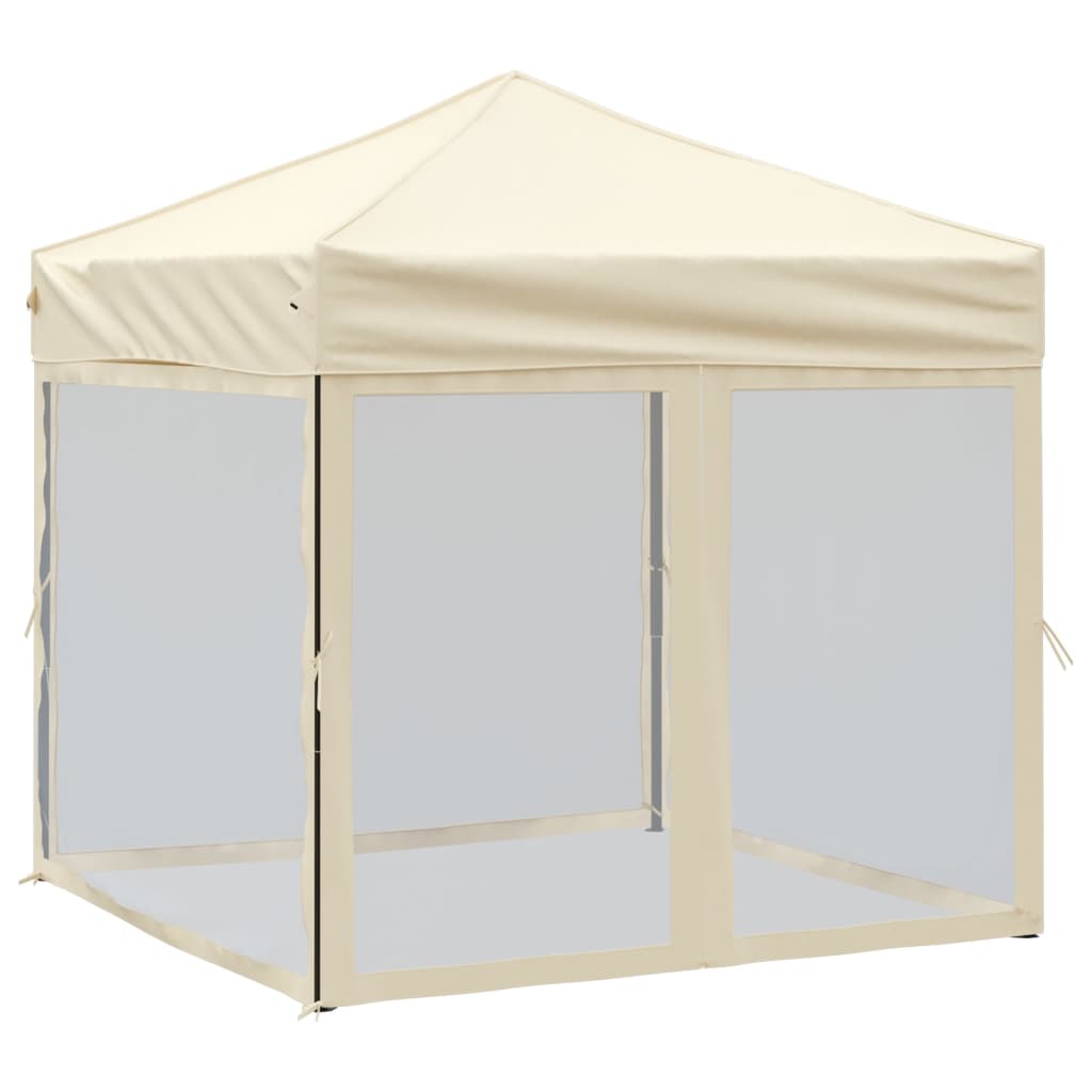 Tenda per Feste Pieghevole con Pareti Laterali Crema 2x2 m | homemem39