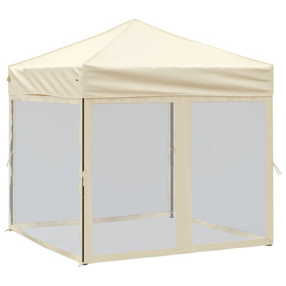 Tenda per Feste Pieghevole con Pareti Laterali Crema 2x2 m | homemem39
