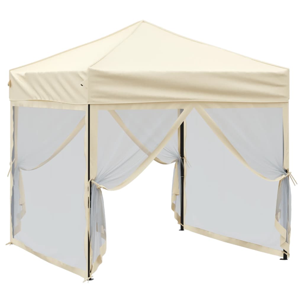 Tenda per Feste Pieghevole con Pareti Laterali Crema 2x2 m | homemem39