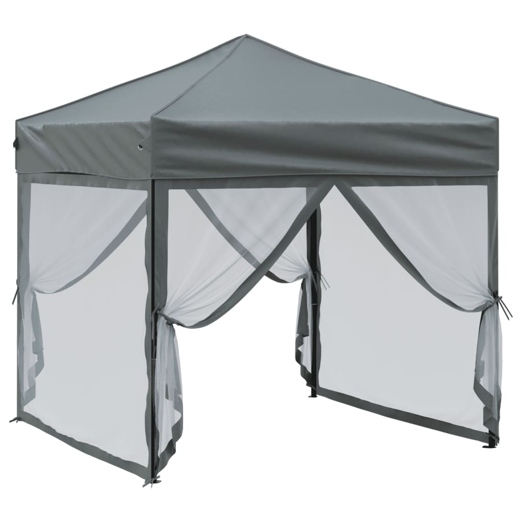Tenda per Feste Pieghevole con Pareti Laterali Antracite 2x2 m | homemem39