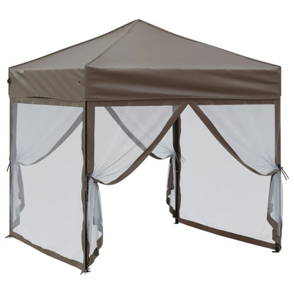 Tenda per Feste Pieghevole con Pareti Laterali Tortora 2x2 m | homemem39