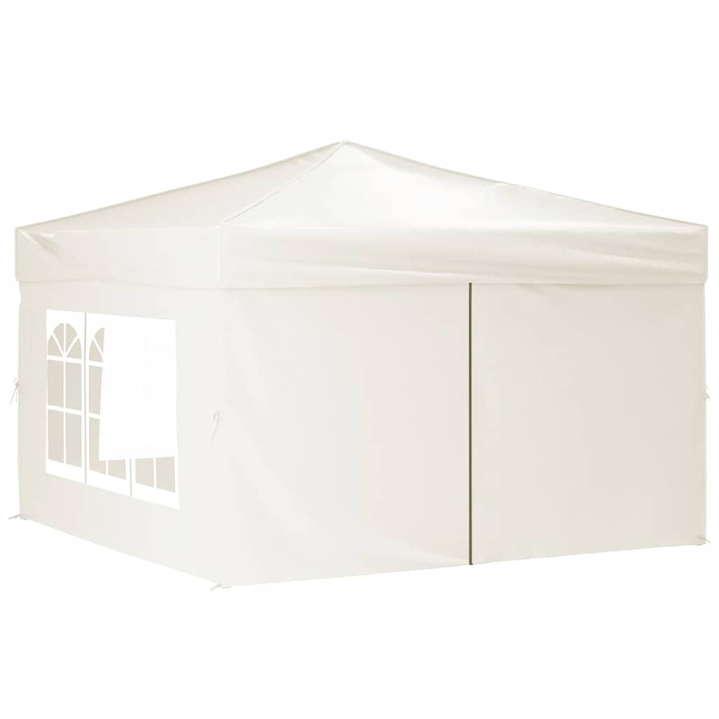 Tenda per Feste Pieghevole con Pareti Laterali Crema 3x3 m - homemem39