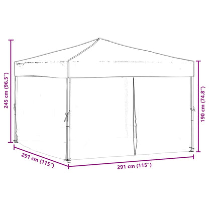 Tenda per Feste Pieghevole con Pareti Laterali Crema 3x3 m | homemem39