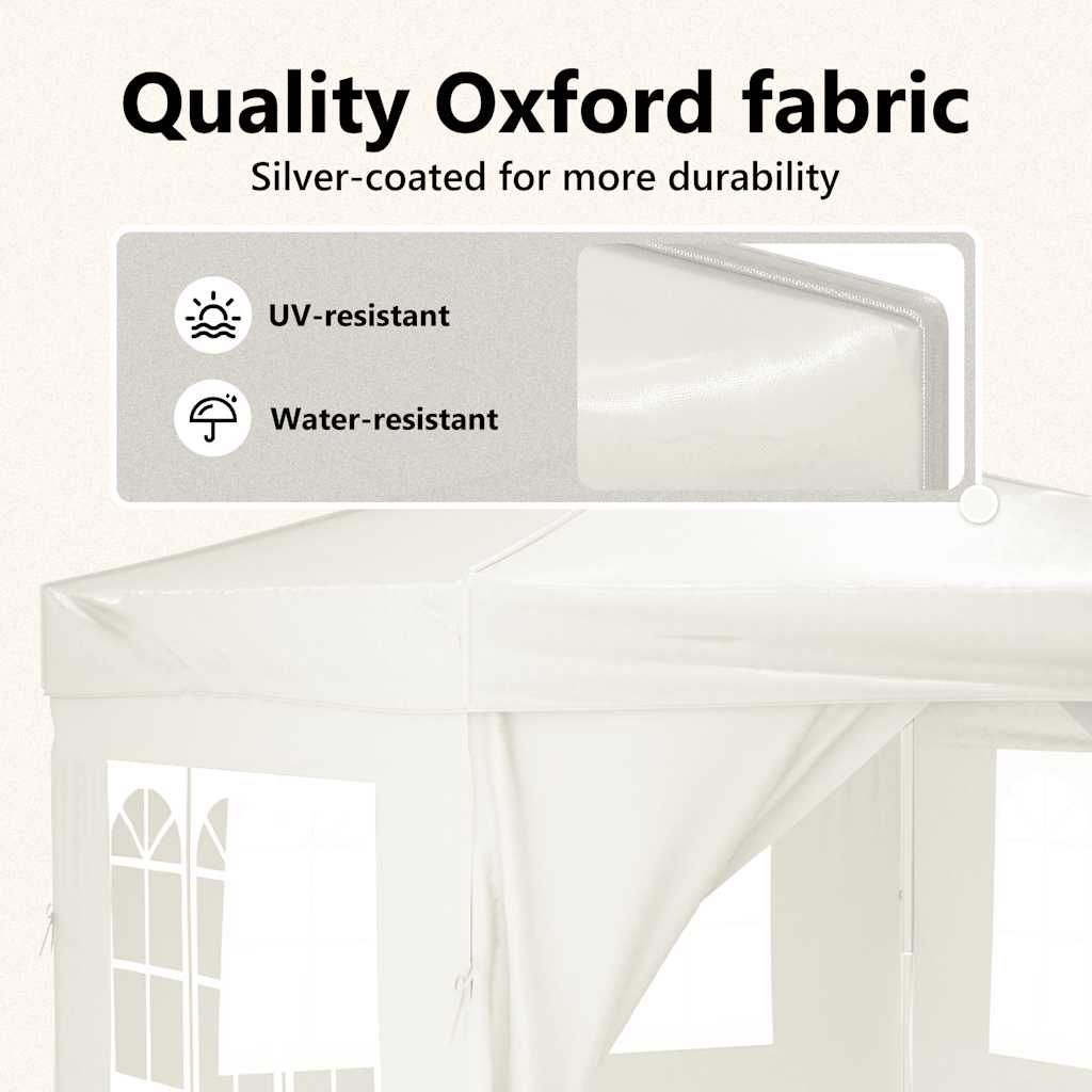 Tenda per Feste Pieghevole con Pareti Laterali Crema 3x3 m - homemem39