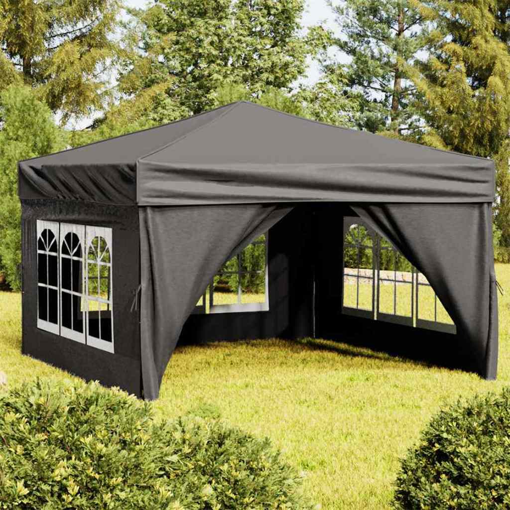 Tenda per Feste Pieghevole con Pareti Laterali Antracite 3x3 m | homemem39