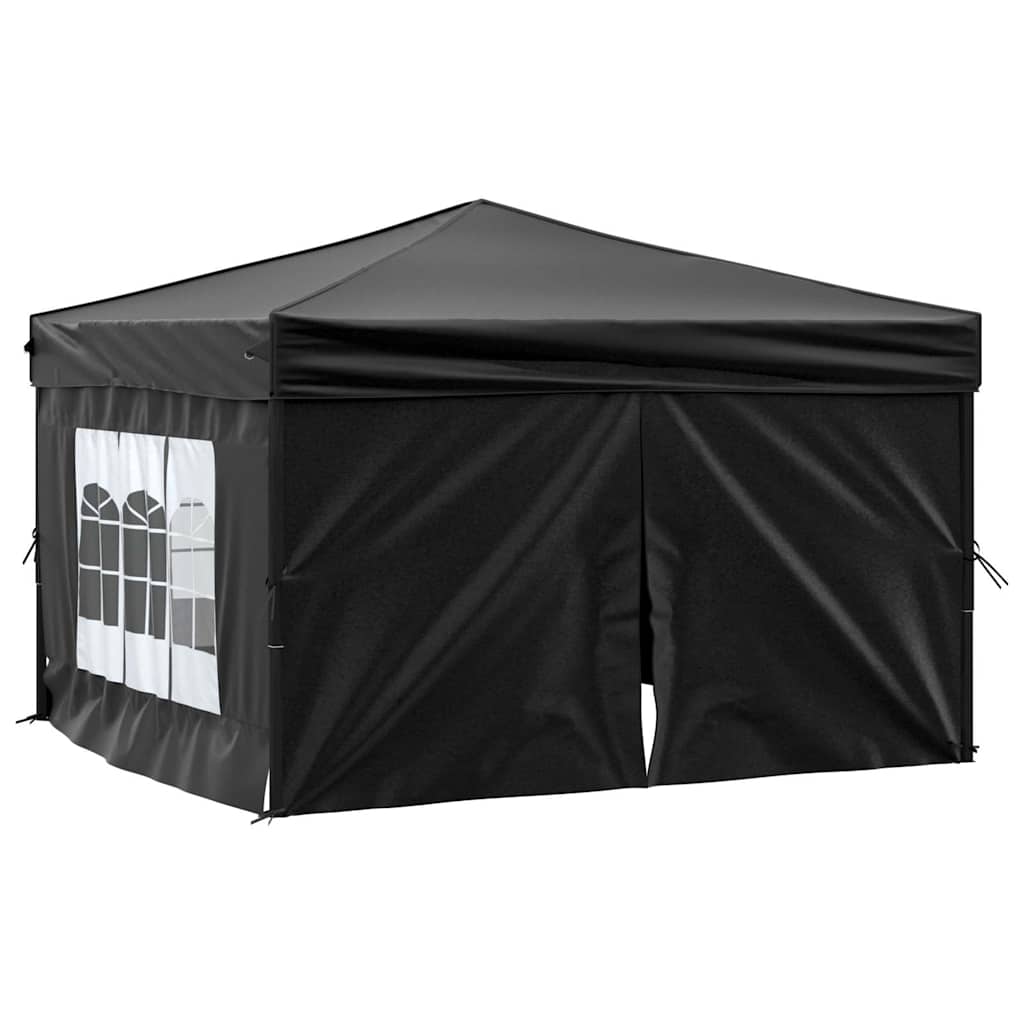 Tenda per Feste Pieghevole con Pareti Laterali Nero 3x3 m - homemem39