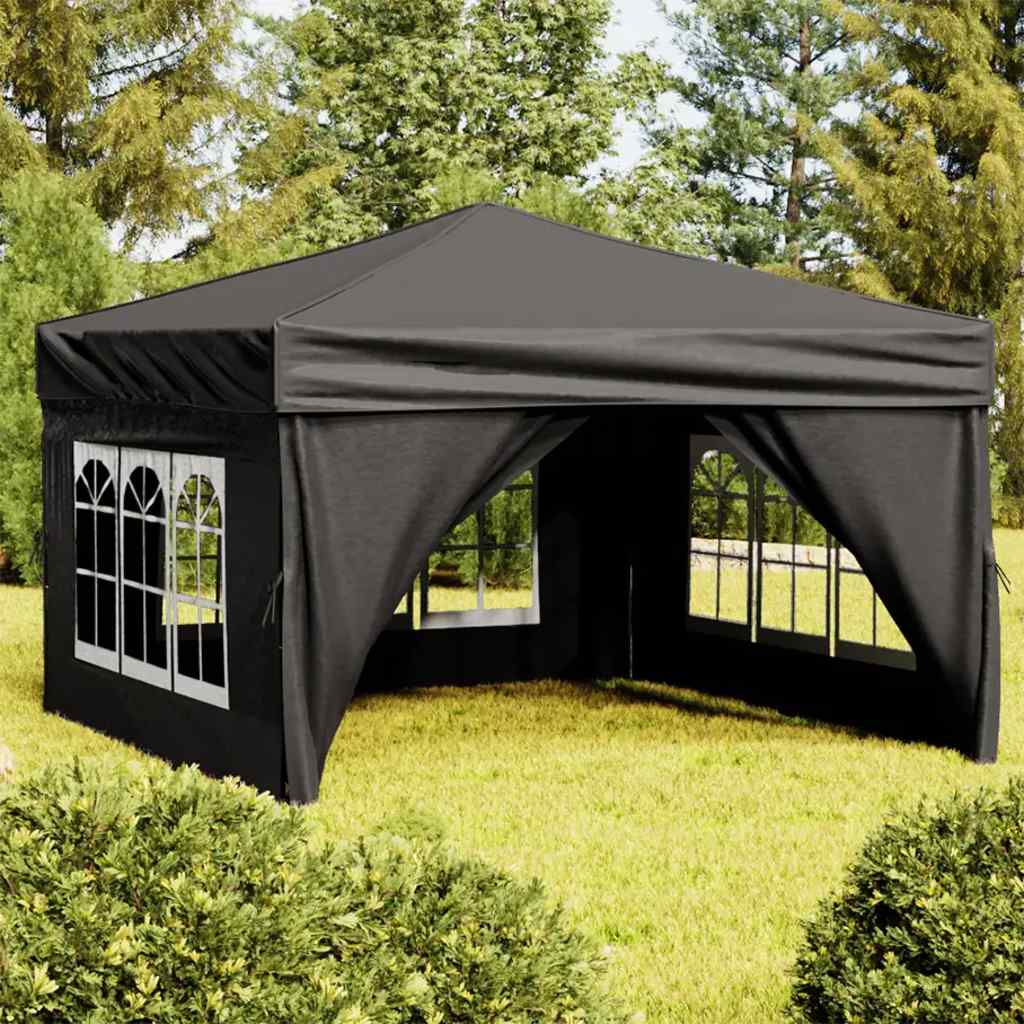 Tenda per Feste Pieghevole con Pareti Laterali Nero 3x3 m - homemem39