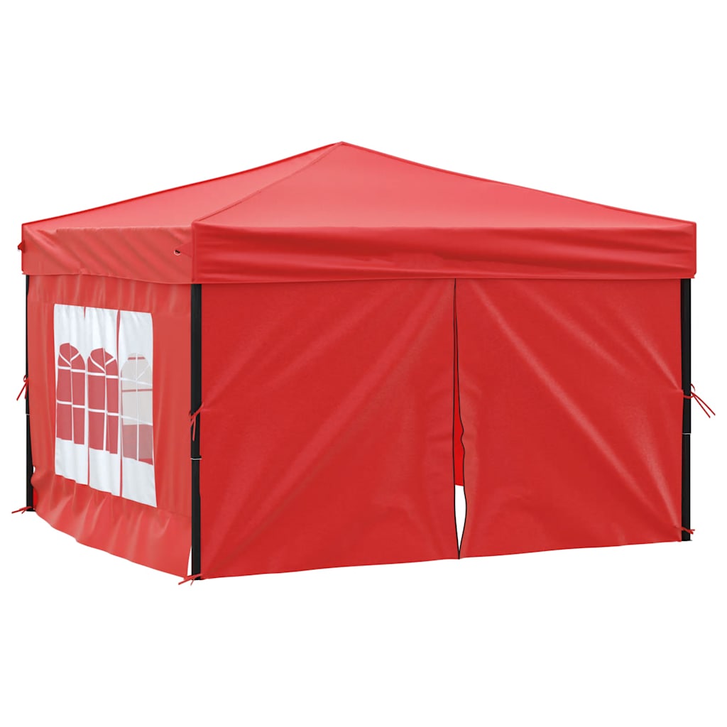Tenda per Feste Pieghevole con Pareti Laterali Rosso 3x3 m | homemem39