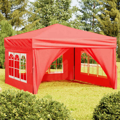 Tenda per Feste Pieghevole con Pareti Laterali Rosso 3x3 m - homemem39