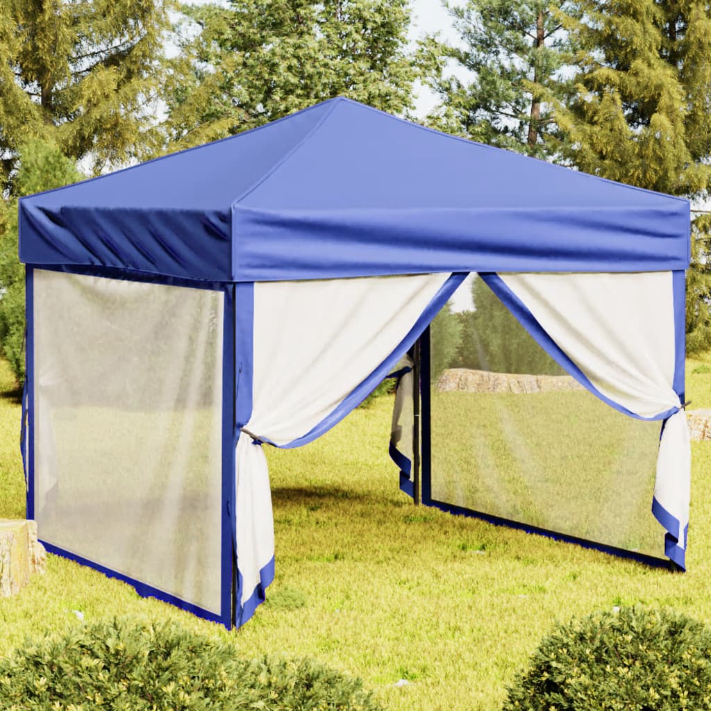 Tenda per Feste Pieghevole con Pareti Laterali Blu 3x3 m | homemem39