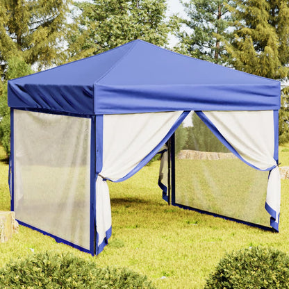 Tenda per Feste Pieghevole con Pareti Laterali Blu 3x3 m | homemem39