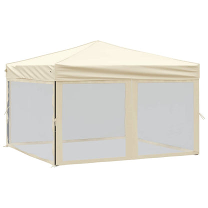 Tenda per Feste Pieghevole con Pareti Laterali Crema 3x3 m | homemem39