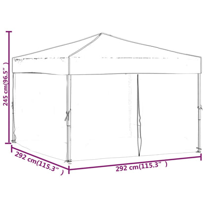 Tenda per Feste Pieghevole con Pareti Laterali Crema 3x3 m | homemem39