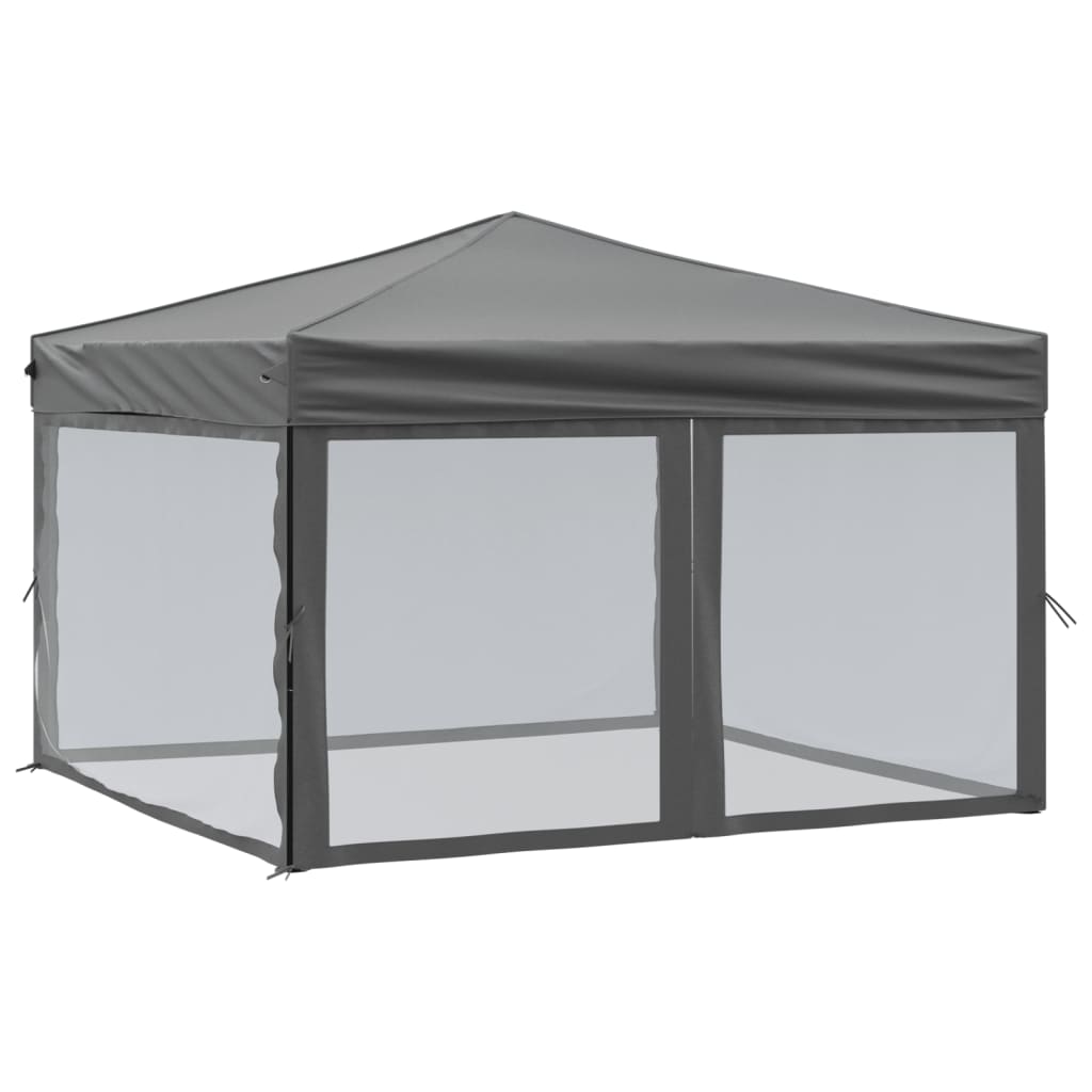 Tenda per Feste Pieghevole con Pareti Laterali Antracite 3x3 m | homemem39