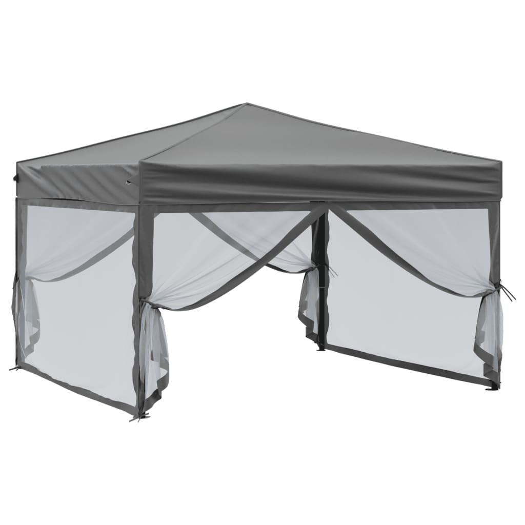 Tenda per Feste Pieghevole con Pareti Laterali Antracite 3x3 m | homemem39