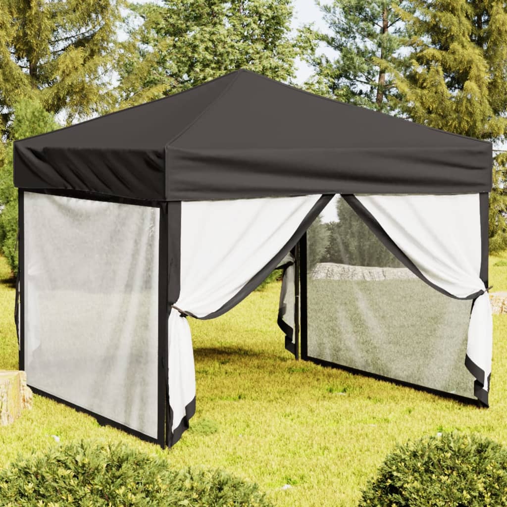 Tenda per Feste Pieghevole con Pareti Laterali Antracite 3x3 m | homemem39