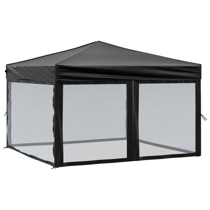 Tenda per Feste Pieghevole con Pareti Laterali Nero 3x3 m | homemem39