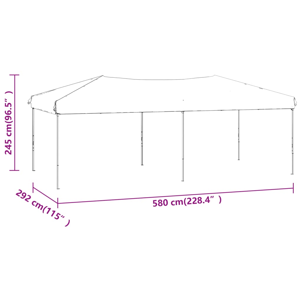 Tenda per Feste Pieghevole Antracite 3x6 m | homemem39