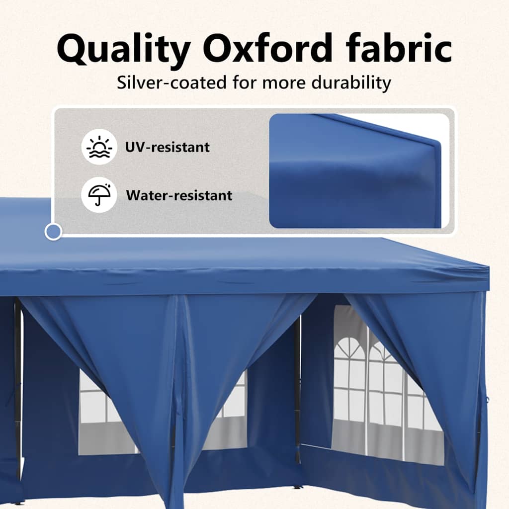 Tenda per Feste Pieghevole con Pareti Laterali Blu 3x6 m | homemem39