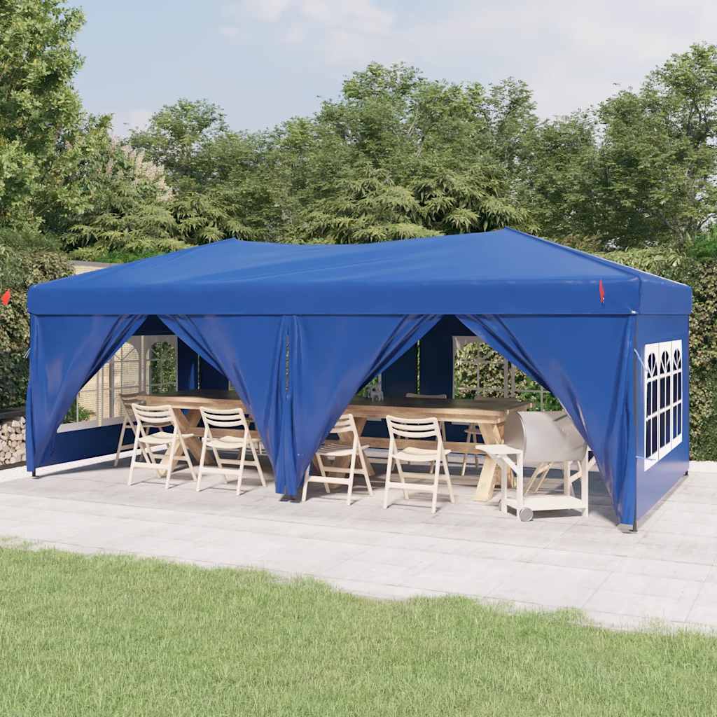 Tenda per Feste Pieghevole con Pareti Laterali Blu 3x6 m | homemem39