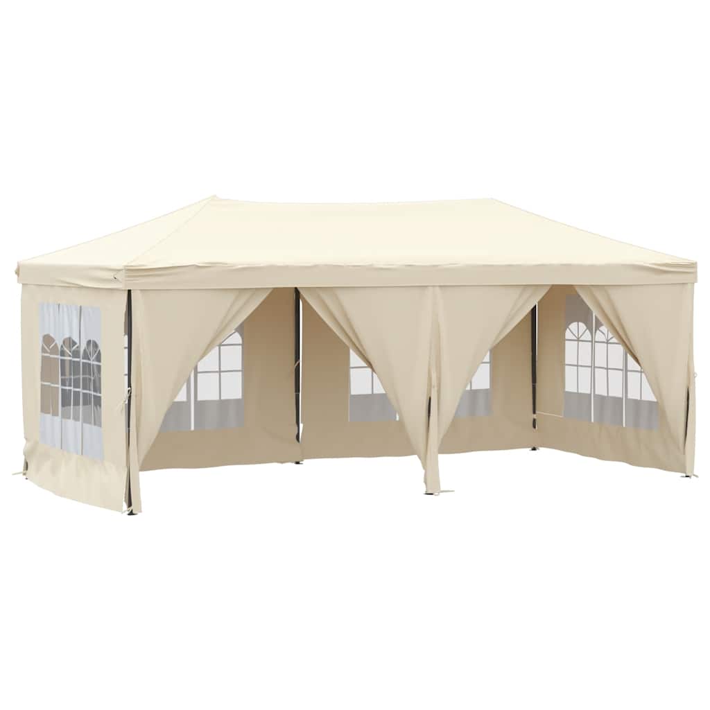 Tenda per Feste Pieghevole con Pareti Laterali Crema 3x6 m | homemem39