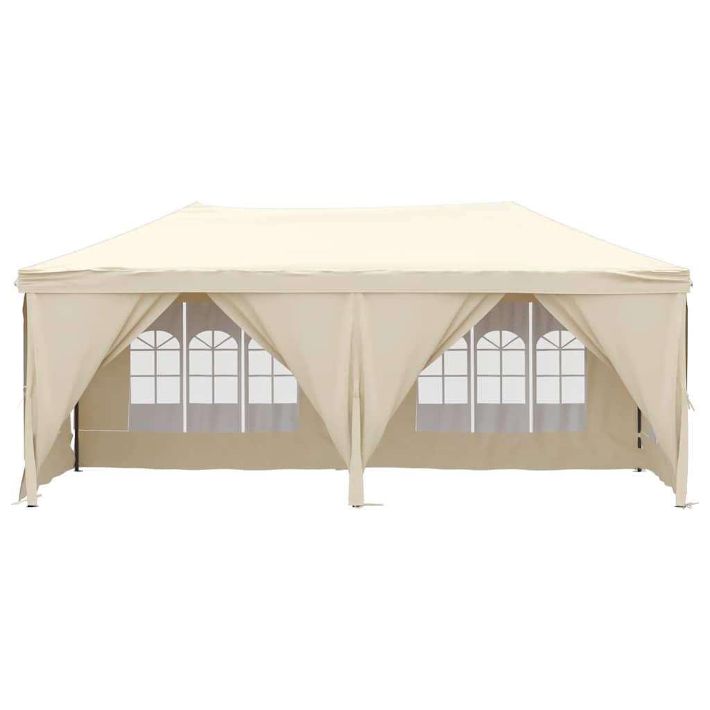 Tenda per Feste Pieghevole con Pareti Laterali Crema 3x6 m | homemem39