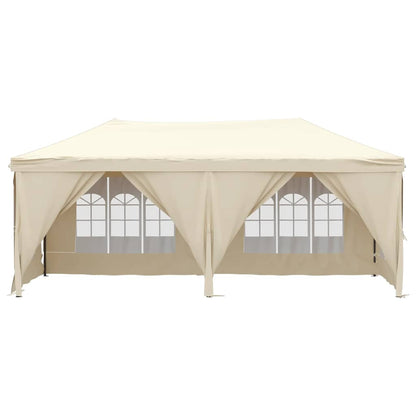 Tenda per Feste Pieghevole con Pareti Laterali Crema 3x6 m | homemem39