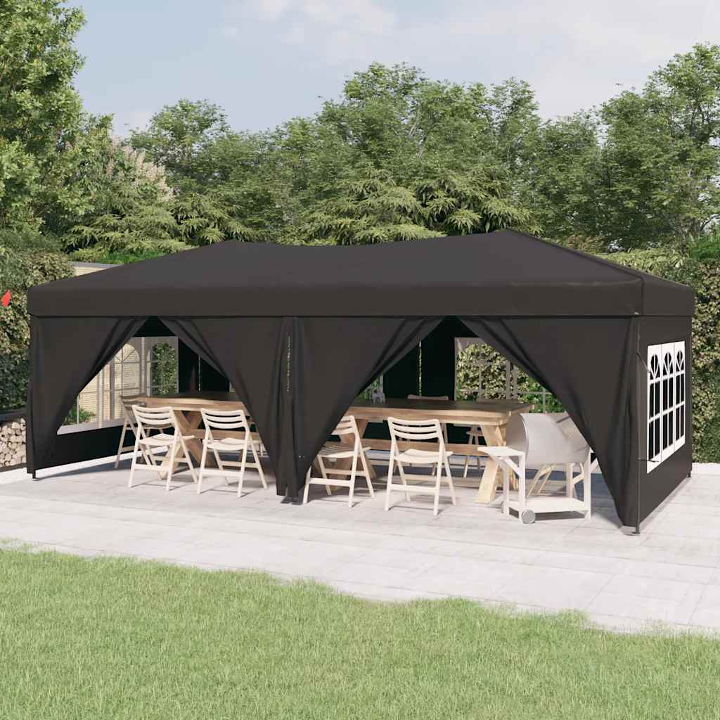 Tenda per Feste Pieghevole con Pareti Laterali Antracite 3x6 m - homemem39