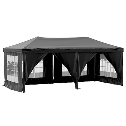 Tenda per Feste Pieghevole con Pareti Laterali Nero 3x6 m | homemem39