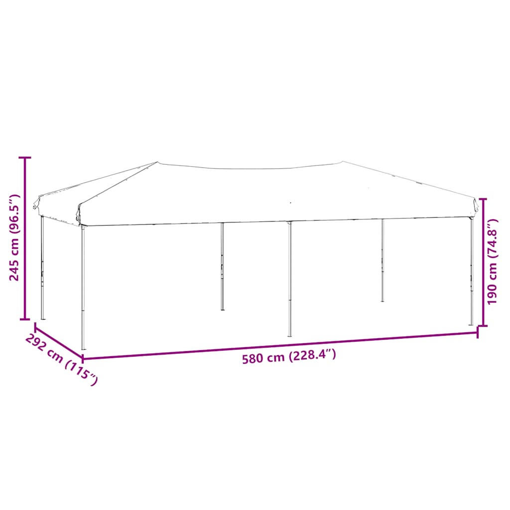 Tenda per Feste Pieghevole con Pareti Laterali Nero 3x6 m | homemem39