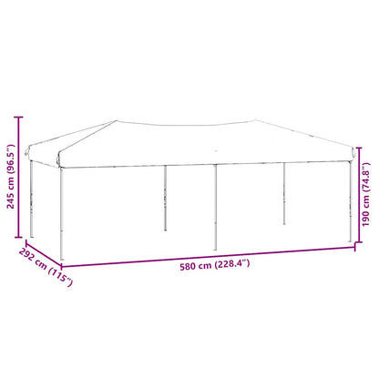 Tenda per Feste Pieghevole con Pareti Laterali Nero 3x6 m | homemem39