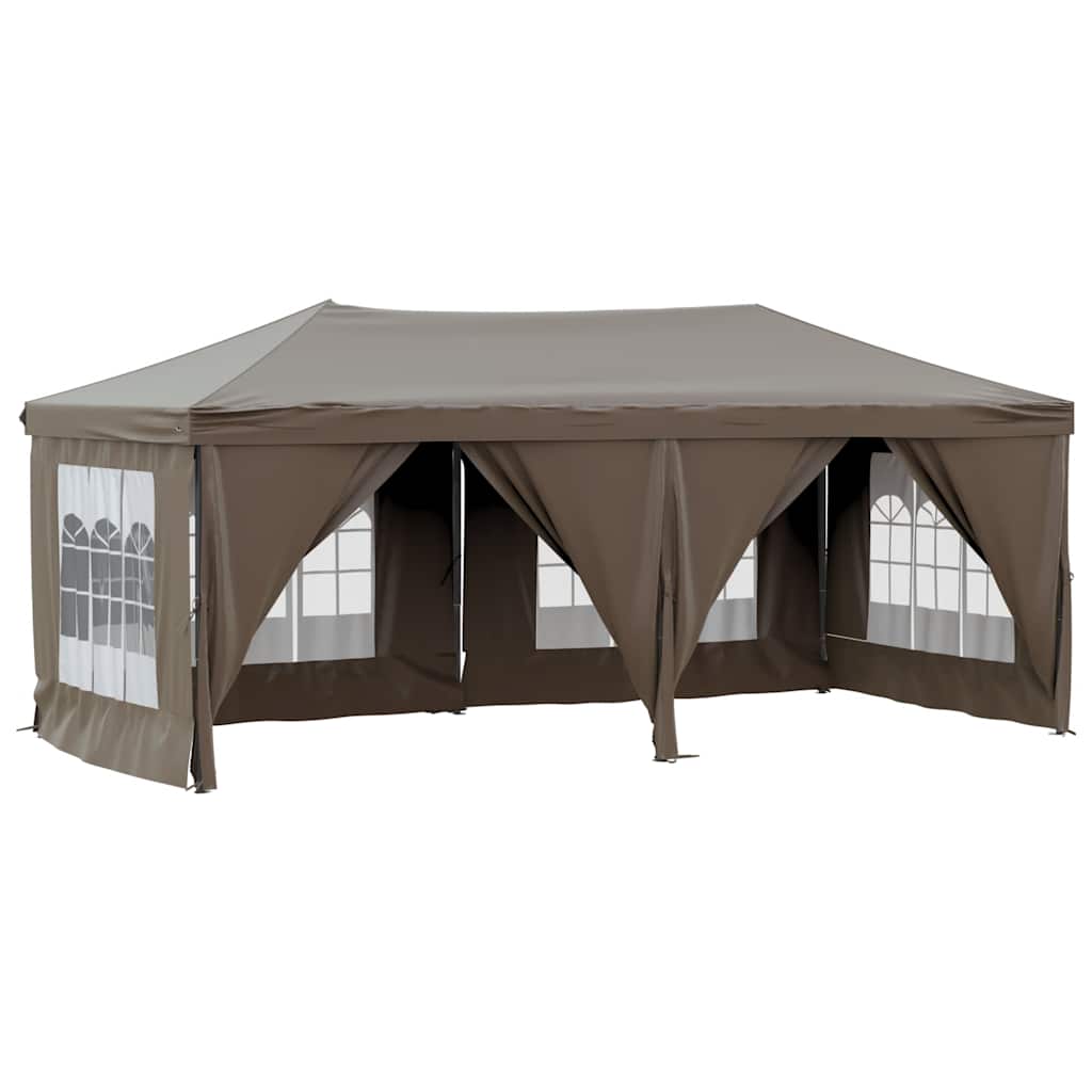 Tenda per Feste Pieghevole con Pareti Laterali Tortora 3x6 m | homemem39
