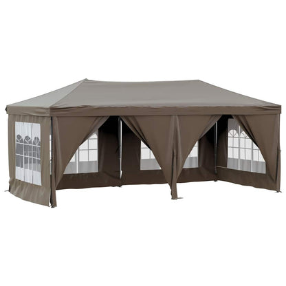 Tenda per Feste Pieghevole con Pareti Laterali Tortora 3x6 m | homemem39