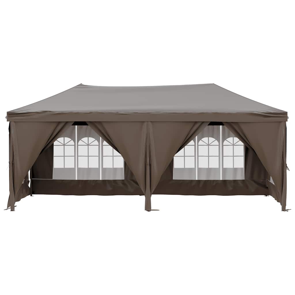 Tenda per Feste Pieghevole con Pareti Laterali Tortora 3x6 m | homemem39