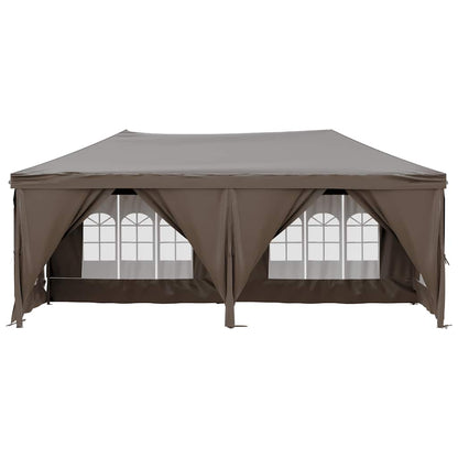 Tenda per Feste Pieghevole con Pareti Laterali Tortora 3x6 m | homemem39