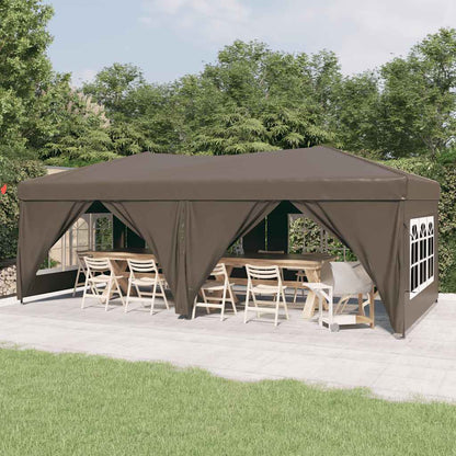 Tenda per Feste Pieghevole con Pareti Laterali Tortora 3x6 m | homemem39