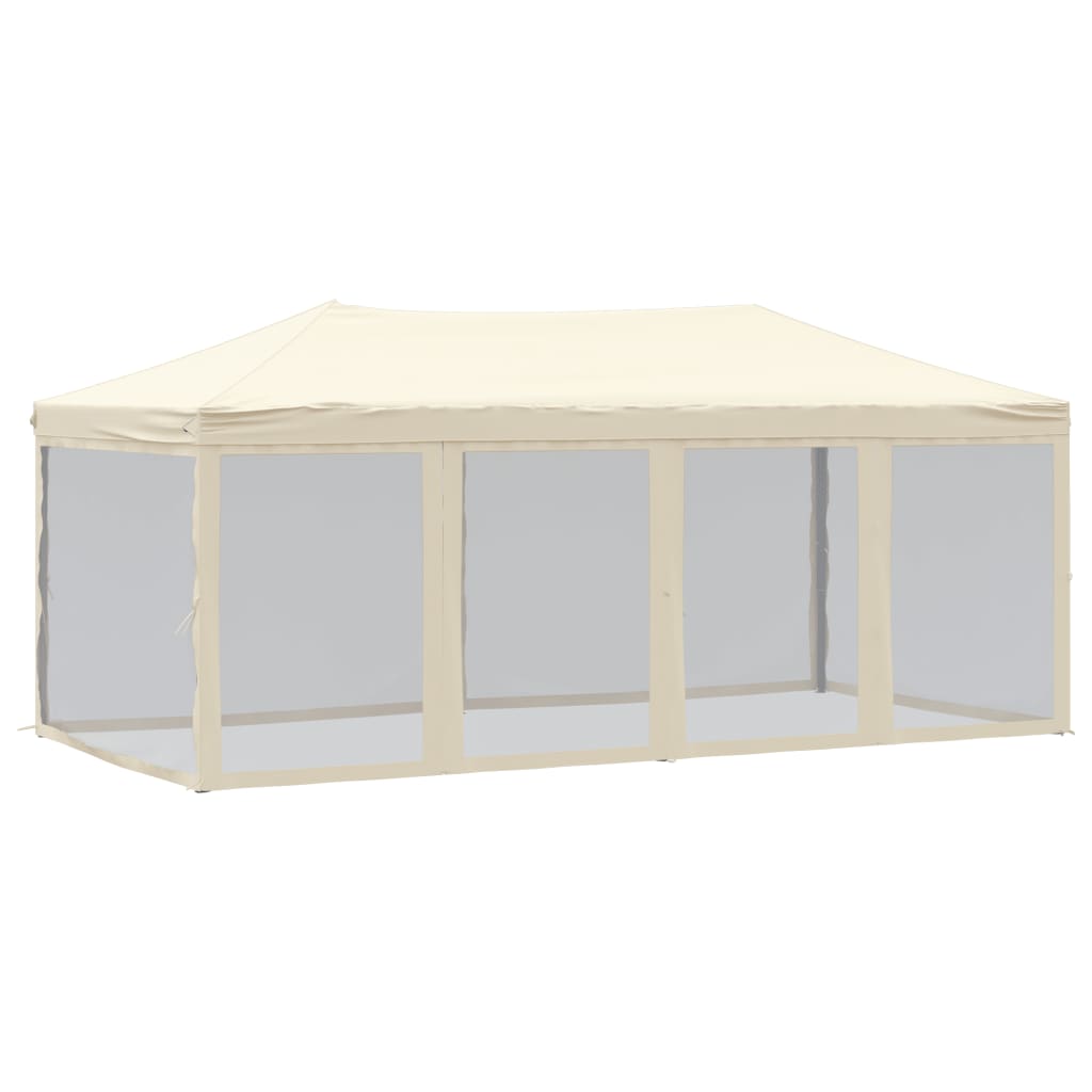 Tenda per Feste Pieghevole con Pareti Laterali Crema 3x6 m | homemem39