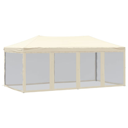 Tenda per Feste Pieghevole con Pareti Laterali Crema 3x6 m | homemem39
