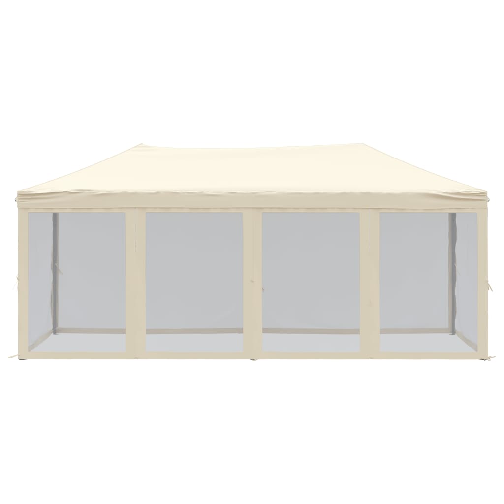 Tenda per Feste Pieghevole con Pareti Laterali Crema 3x6 m | homemem39