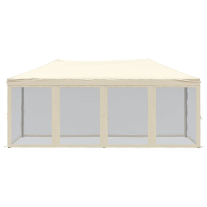 Tenda per Feste Pieghevole con Pareti Laterali Crema 3x6 m | homemem39