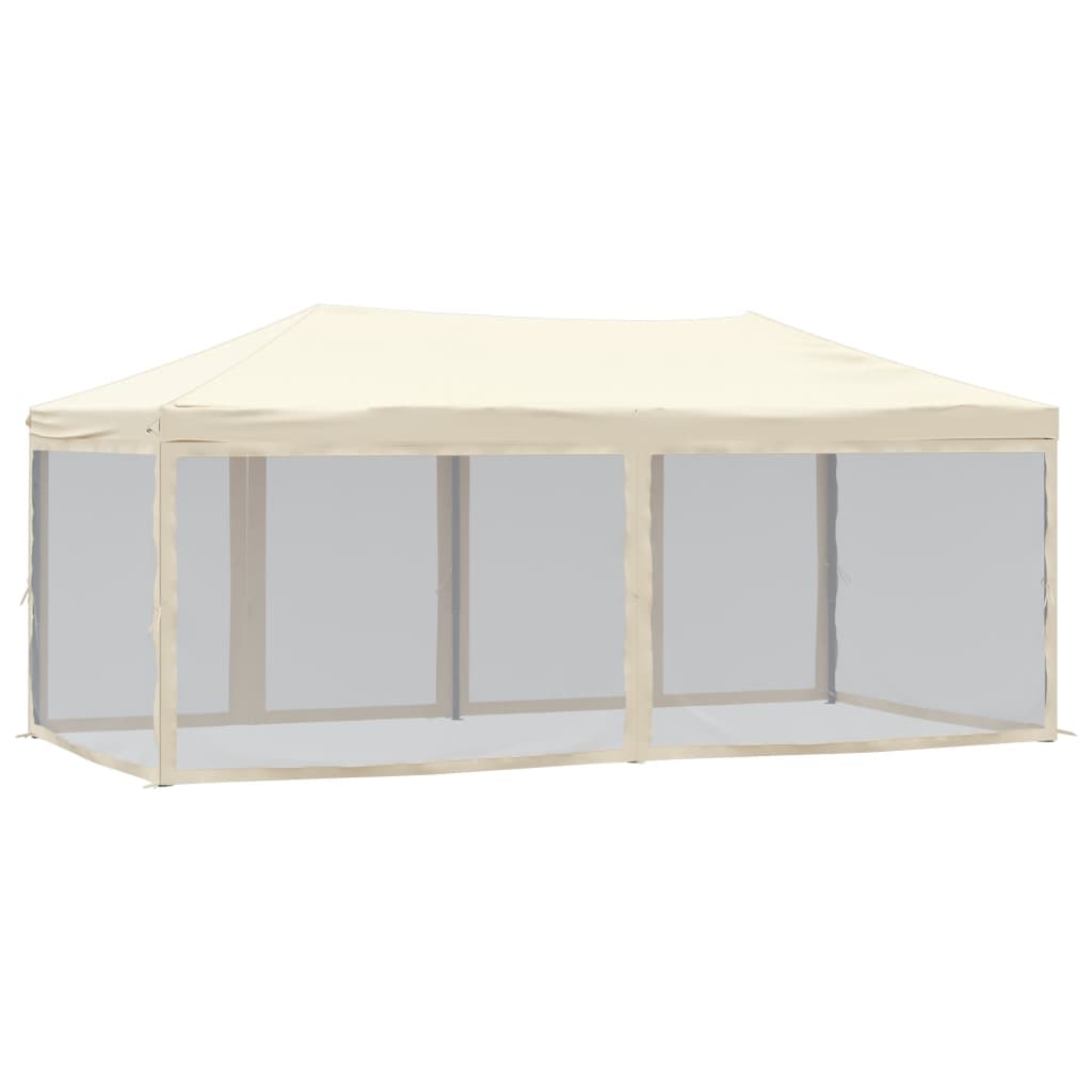 Tenda per Feste Pieghevole con Pareti Laterali Crema 3x6 m | homemem39