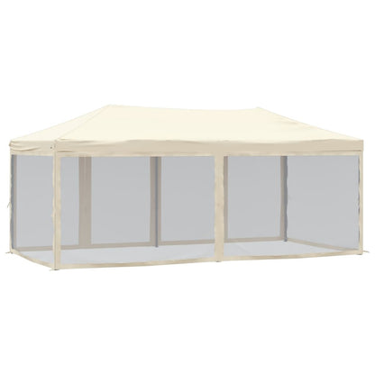 Tenda per Feste Pieghevole con Pareti Laterali Crema 3x6 m | homemem39