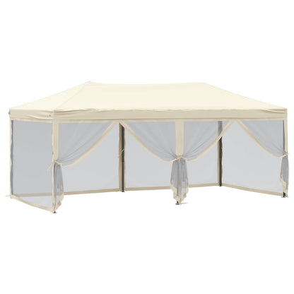 Tenda per Feste Pieghevole con Pareti Laterali Crema 3x6 m | homemem39