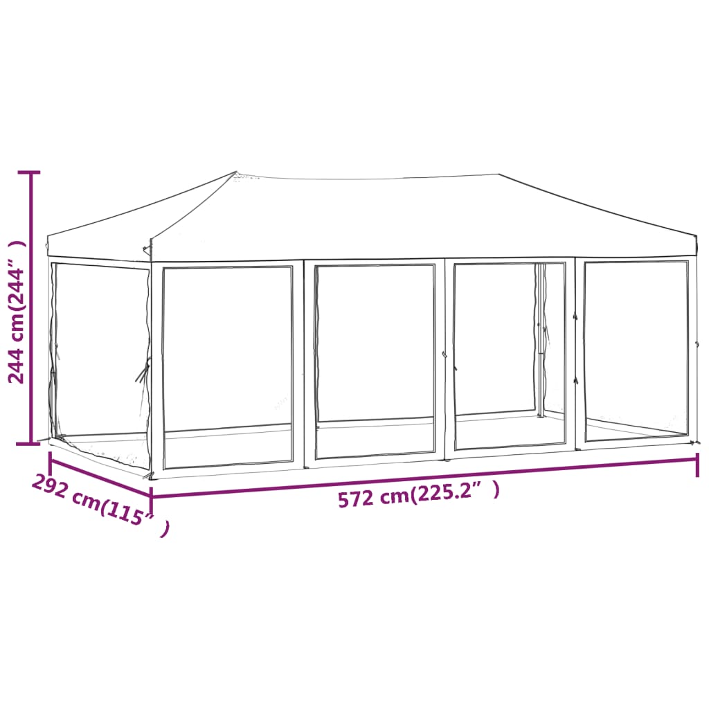 Tenda per Feste Pieghevole con Pareti Laterali Crema 3x6 m | homemem39