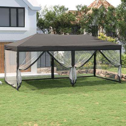 Tenda per Feste Pieghevole con Pareti Laterali Antracite 3x6 m | homemem39